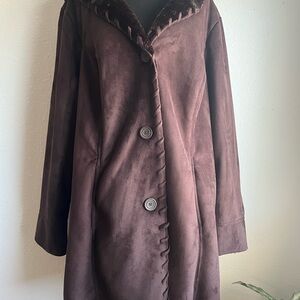 Denim&Co Chocolate Teddy Jacket